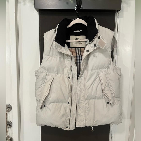 Burberry Other - Burberry Men's Beige Down-Filled Puffer Vest/Gilet with Foldaway Hood, Size XL